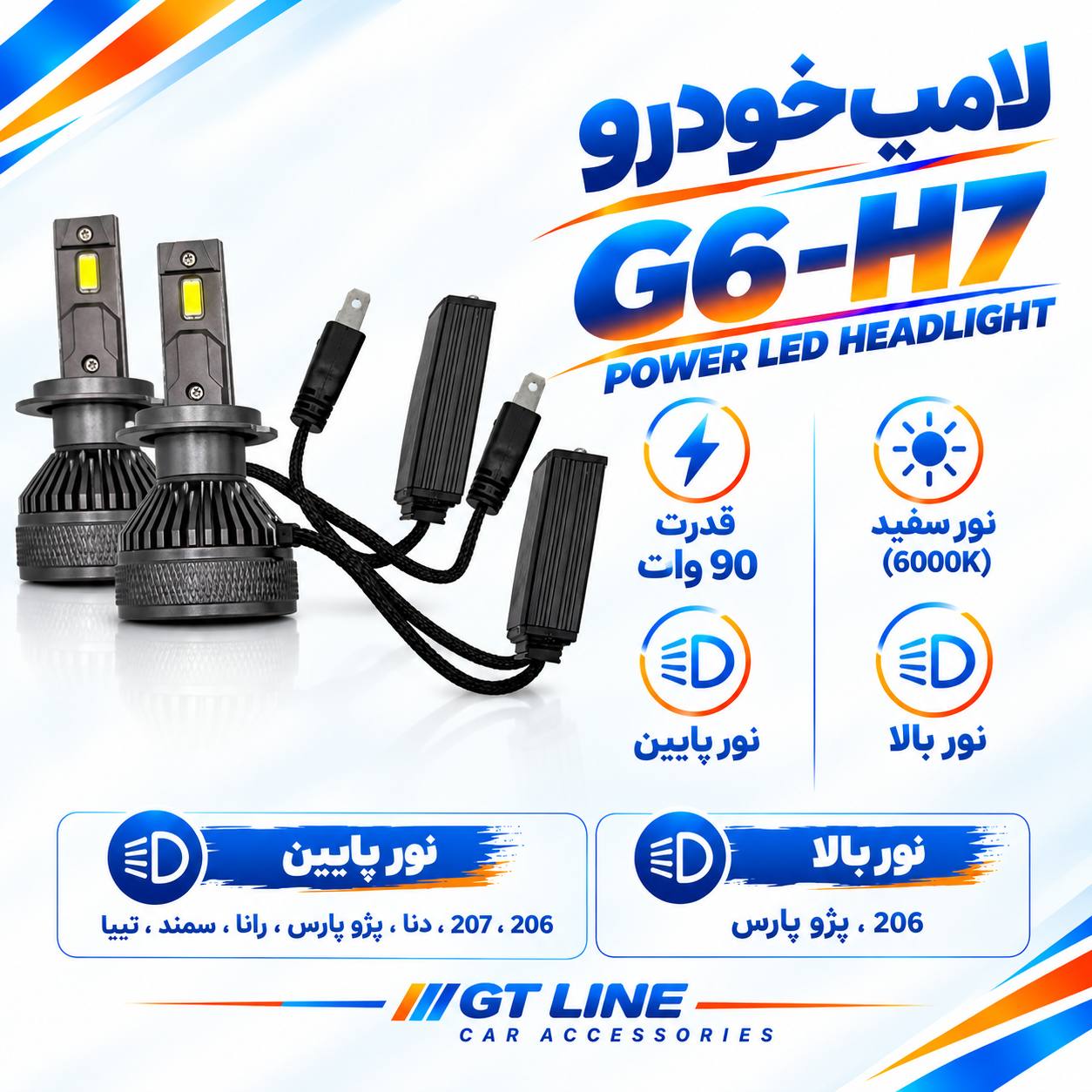 هدلایت استیل میت مدل G6 پایه H7